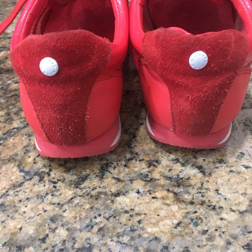 Michael Kors‎ Red Leather and Mesh Maggie Trainer sneakers size 7 - Picture 8 of 10